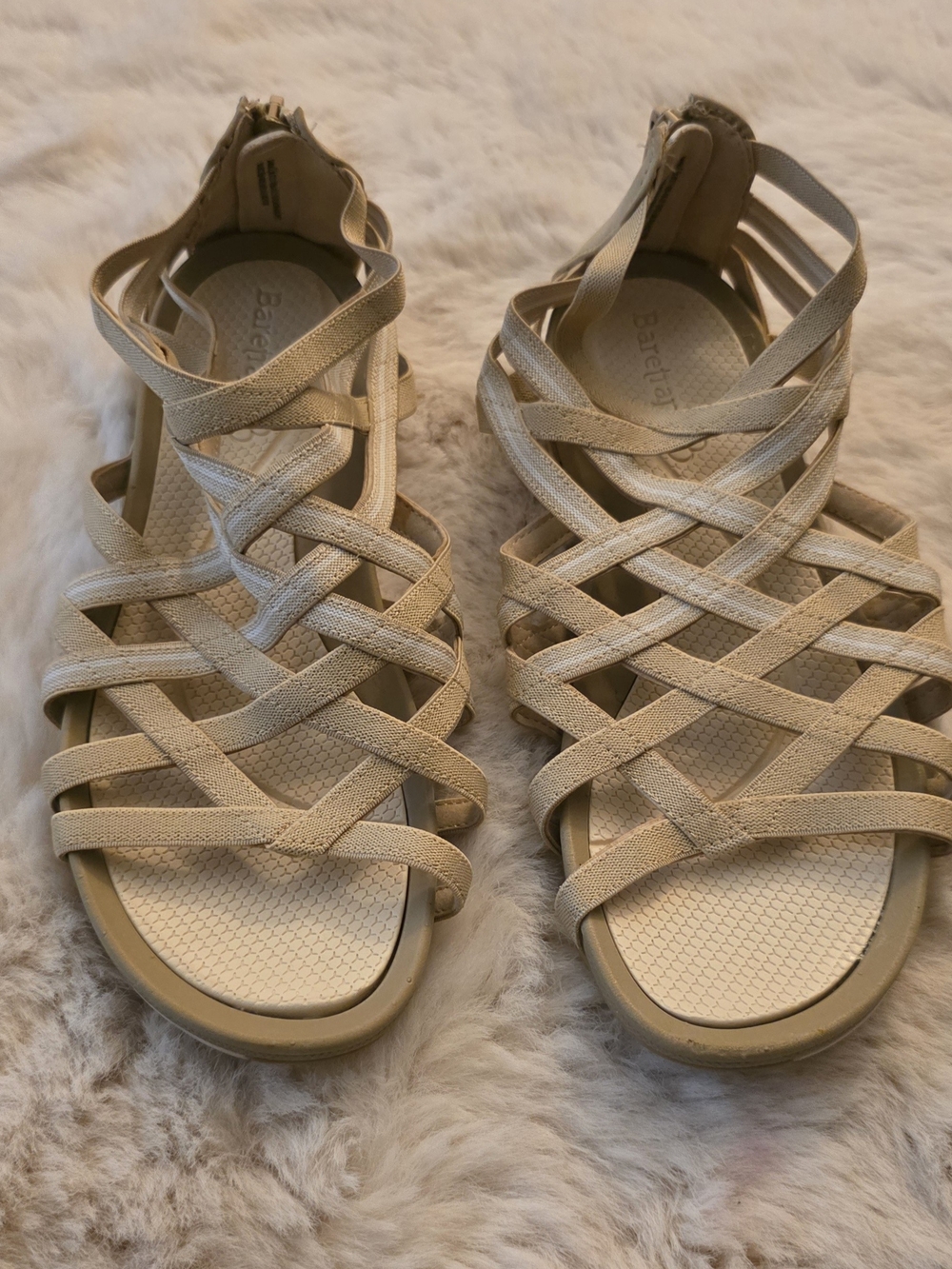 BareTraps Beige Strappy Gladiator Sandals